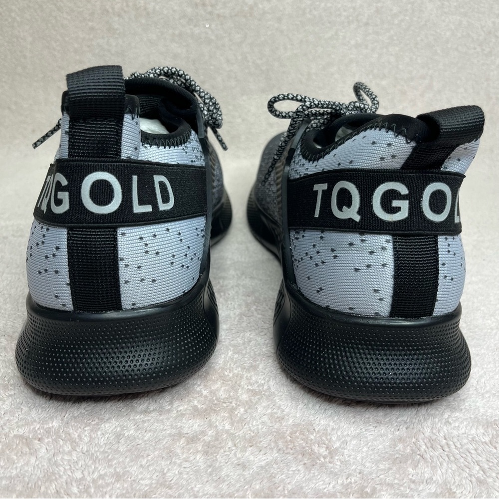 TQ Gold Black/Gray Athletic Sneakers-Mens 9-Sporty-Running-Jogging-Sports-NEW - Picture 7 of 10